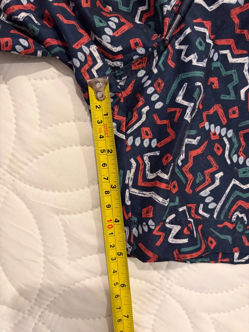 H&M Navy Swim Trunks with Geometric Print